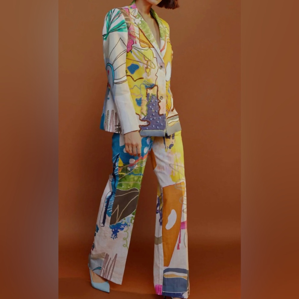 ADVAIT Colorful Abstract Pants Suit
